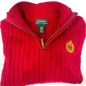 Red Ralph Lauren zip neck sweater